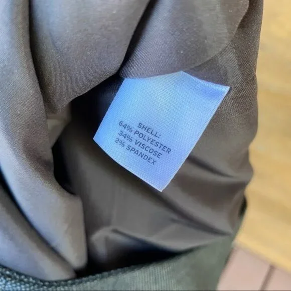 Halogen Grey and Black Pencil Skirt Mini Rear Slit Business Skirt Size 2 - Picture 5 of 8